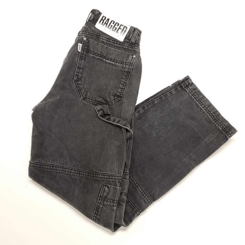 Ragged Black Straight Leg Women's Jeans - Picture 4 of 9